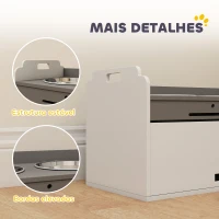 PawHut Comedouro Elevado para Cães com Armário de Armazenamento 2 Tigelas com Anéis Antiderrapantes 60x30x35,5cm Branco(m-8)