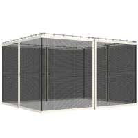 Outsunny Zanzariera per Gazebo Tende di Ricambio Universale con Cerniere, 335x207cm, Nero e Beige(m-10)