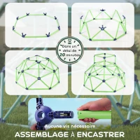 AIYAPLAY Dôme d'escalade enfant 183 cm, cage à grimper, intérieure et extérieure, charge 90 kg, assemblage facile, vert(m-6)