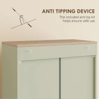 HOMCOM Freestanding Kitchen Cupboard, 4-Door Storage Cabinet with Adjustable Shelves, Modern Kitchen Pantry, 170cm, Green(m-6)