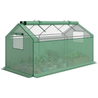 Outsunny Mini-Gewächshaus Frühbeet Foliengewächshaus, wetterbeständig, 180 x 92 x 92 cm, Grün(m-11)