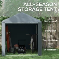 Outsunny 2.2 x 1.6 m Outdoor Storage Tent, with Accessories - Dark Grey(m-4)
