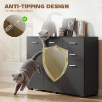 HOMCOM Sideboard, Modern Storage Cabinet with 2 Drawers, 3 Doors and Adjustable Shelves, Black(m-6)