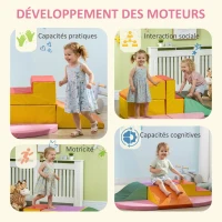 HOMCOM 6 blocs de construction en mousse XXL pour enfants - normes EN71-1-2-3 - mousse EPE Revêtement synthétique(m-9)