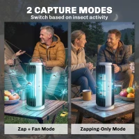 Outsunny Electric Fly Zapper Indoor, Fly Killer with Fan, 365nm LED Light, Auto On Off Sensor, 8 W Bug Zapper with Handle(m-6)