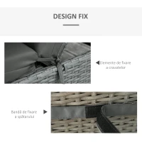 Outsunny Set 2 Perne pentru Șezlonguri de Exterior cu Curele, Perne Umplute cu Bumbac și Poliester, pentru Șezlonguri sau Fotolii de Grădină, 196x55x8 cm, Gri Închis(m-6)