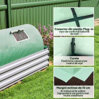 Outsunny Seră mică cu 5 ferestre și grilaj central, din oțel, PE și PP, 300x80x45 cm, verde(m-6)