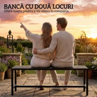 Outsunny Bancă Grădină din Metal și Oțel(m-4)