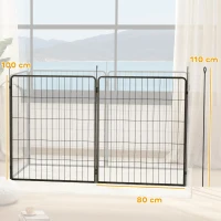 PawHut 2 Piece Dog Pen Expansion Pack for 100cm High Pet Playpen with 3 Stakes, for Small Medium Large Dogs(m-3)