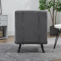 HOMCOM Fauteuil convertible 1 place fauteuil-lit chauffeuse 3 en 1 dossier réglable oreiller tissu velours 63x73x81cm gris(m-8)
