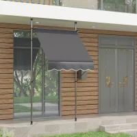 Outsunny Store banne autoportant manuel rétractable 1,5L x 1,2l x 2,1-3H m inclinaison réglable métal alu polyester gris foncé(m-10)