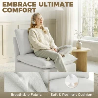 HOMCOM Accentstoel, Moderne Leathaire-Stoel met Brede en Diepe Zitplaats, Dikke Kussens, Eenvoudige Montage, Grijs(m-5)