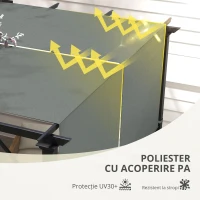 Outsunny Husă pentru Pergolă 3x3 m din Poliester cu Buzunare și Curele, 488x122 cm, Gri Cărbune(m-6)