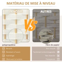 HOMCOM Paravent interieur en bois 6 panneaux 240 x 170 cm séparateur de pièce pliable pour salon, chambre à coucher, naturel(m-4)