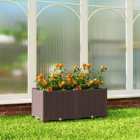 Outsunny Plastic Raised Garden Bed with Legs, Self Watering Elevated Planter Boxes with Drainage Holes and Plugs(m-9)
