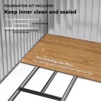 Outsunny 7 x 4ft Lockable Metal Garden Tool Storage Shed Storage - Light Grey(m-6)