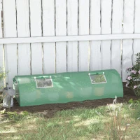 Outsunny Mini Estufa para Cultivo de Plantas com 4 Janelas Estrutura em Aço e Cobertura de PE Anti-UV 200x80x45 cm Verde(m-2)