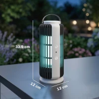 Outsunny Electric Fly Zapper Indoor, Fly Killer with Fan, 365nm LED Light, Auto On Off Sensor, 8 W Bug Zapper with Handle(m-3)