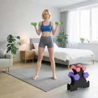 SPORTNOW Hex Dumbbells Set with Dumbbell Rack, Hand Weights for Strength Training Weight Lifting,  2 x 1kg, 2 x 2kg, 2 x 3kg(m-7)