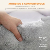 PawHut Lettino per Gatti e Cani di Piccola Taglia Reversibile da Interno, Grigio Chiaro(m-8)