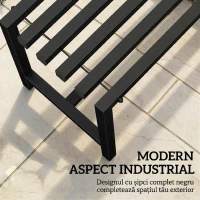 Outsunny Bancă Grădină din Metal și Oțel(m-5)