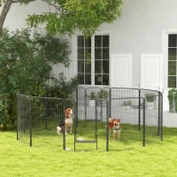 PawHut 12 Panels Heavy Duty Puppy Playpen, for Small Dogs, Indoor and Outdoor Use - Silver(m-2)