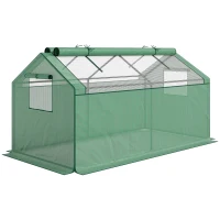 Outsunny Mini-szklarnia na przedwiośnie, szklarnia foliowa, odporna na warunki pogodowe, 180 x 92 x 92 cm, Zielony(m-1)