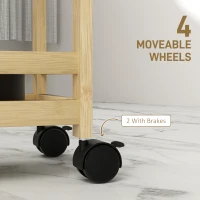 HOMCOM Rollwagen für Badezimmer & Küche, 3 Ebenen, 100% Bambus, wasserfest(m-5)