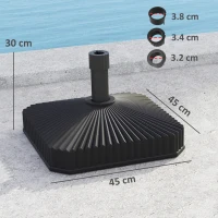 Outsunny Patio Umbrella Stand, Heavy Duty Outdoor Parasol Base, Sand/Water Filled, Black(m-3)