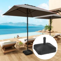Outsunny Patio Umbrella Stand, Heavy Duty Outdoor Parasol Base, Sand/Water Filled, Black(m-2)
