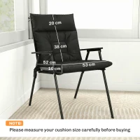Outsunny Patio Chair Cushions Set of 4, Waterproof Non-Slip Lounge Chair Cushions, 112x53cm, Black(m-3)
