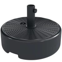 Outsunny Patio Umbrella Base 22kg Sand Filled Garden Parasol Stand forfor 38mm/48mm Poles, Black(m-10)