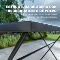 Outsunny Conjunto de Mesa y Sillas Jardín de 5 Piezas Muebles de Jardín Exterior con 4 Sillas Plegables y Mesa Plegable Gris(m-8)