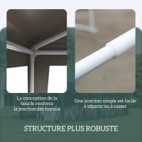 Outsunny Tonnelle de jardin 3 x 3 m, barnum tente de réception Structure en acier, tissu PE pour fêtes et mariages, gris(m-5)