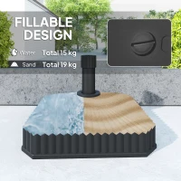 Outsunny Patio Umbrella Stand, Heavy Duty Outdoor Parasol Base, Sand/Water Filled, Black(m-4)