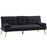 Sofa rozkładane 3-osobowe z stolikiem i uchwytami, Szare