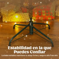 HOMCOM Árbol de Navidad Artificial 180 cm con 772 Ramas y Soporte Metálico Plegable Fácil Montaje para Salón Interior Verde(m-7)