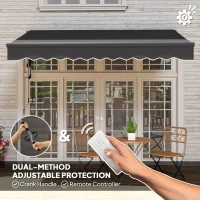 Outsunny Markiza z ręczną korbką, elektrycznie regulowana wysokość(m-4)