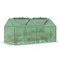 Outsunny Invernadero de Exterior 120x60x60 cm Invernadero de Jardín con 2 Ventanas Enrollables Cubierta de PE 140g/㎡ y Marco de Acero Impermeable Anti-UV para Cultivo de Plantas Verduras Verde(m-10)