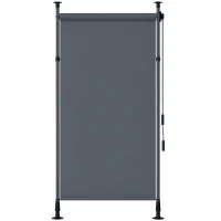 Outsunny Wolnostojąca Markiza, Regulowana Długość, Montaż Bez Wiercenia, Rama z Aluminium, 1,5 x 2,2-3,1 m, Ciemnoszary(m-11)