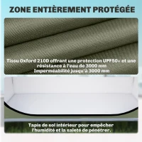 Outsunny Tente à Vélo Abri de Vélo Portable pour 2 Vélos Imperméable avec poche sac transport Tissu Oxford 200 x 80 x 170 cm vert(m-5)