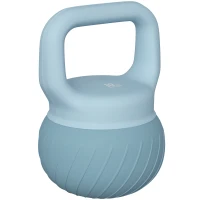 SPORTNOW Pesa Rusa 10 kg Kettlebell Relleno de Arena Metálica y Mango Antideslizante para Entrenamiento 24x24x32 cm Azul Claro(m-1)
