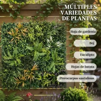 Outsunny Seto Artificial Ocultación Jardín en Rollo 1x1 m Valla de Privacidad de Hiedra Artificial para Balcón Exterior(m-4)