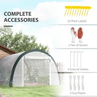 Outsunny 4 x 3(m) Walk-In Tunnel Greenhouse, with Accessories - White(m-8)