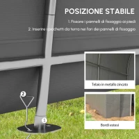 Outsunny Capanno da Giardino, Tenda da Stoccaggio Esterno, Garage per Bici, Tetto in PE, Struttura in Metallo Zincato, Grigio(m-5)