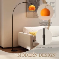 HOMCOM Floor Lamp for Living Room, Modern Standing Lamp with Shade & Foot Switch for Bedroom, Office, Black(m-4)