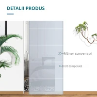 HOMCOM usa glisanta cu sina, din sticla, 90x205x0.8 cm(m-5)