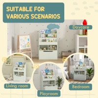 HOMCOM Dziecięcy regał z szufladą, regał na książki z przegrodami, 60 x 29,9 x 90 cm, zielony(m-7)