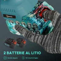 Outsunny Mini motosega a batteria 20,3 cm 6000mAh 580W asta telescopica Blu(m-6)