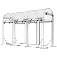 Outsunny Invernadero de Túnel 3x1x2 m con 8 Puertas Enrollables y Estructura de Acero Galvanizado Anti-UV Transparente